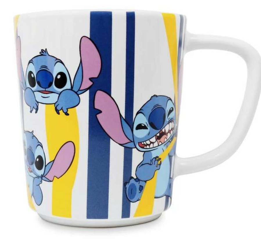 Mugs * | Disney Coffee Mug Stitch Striped