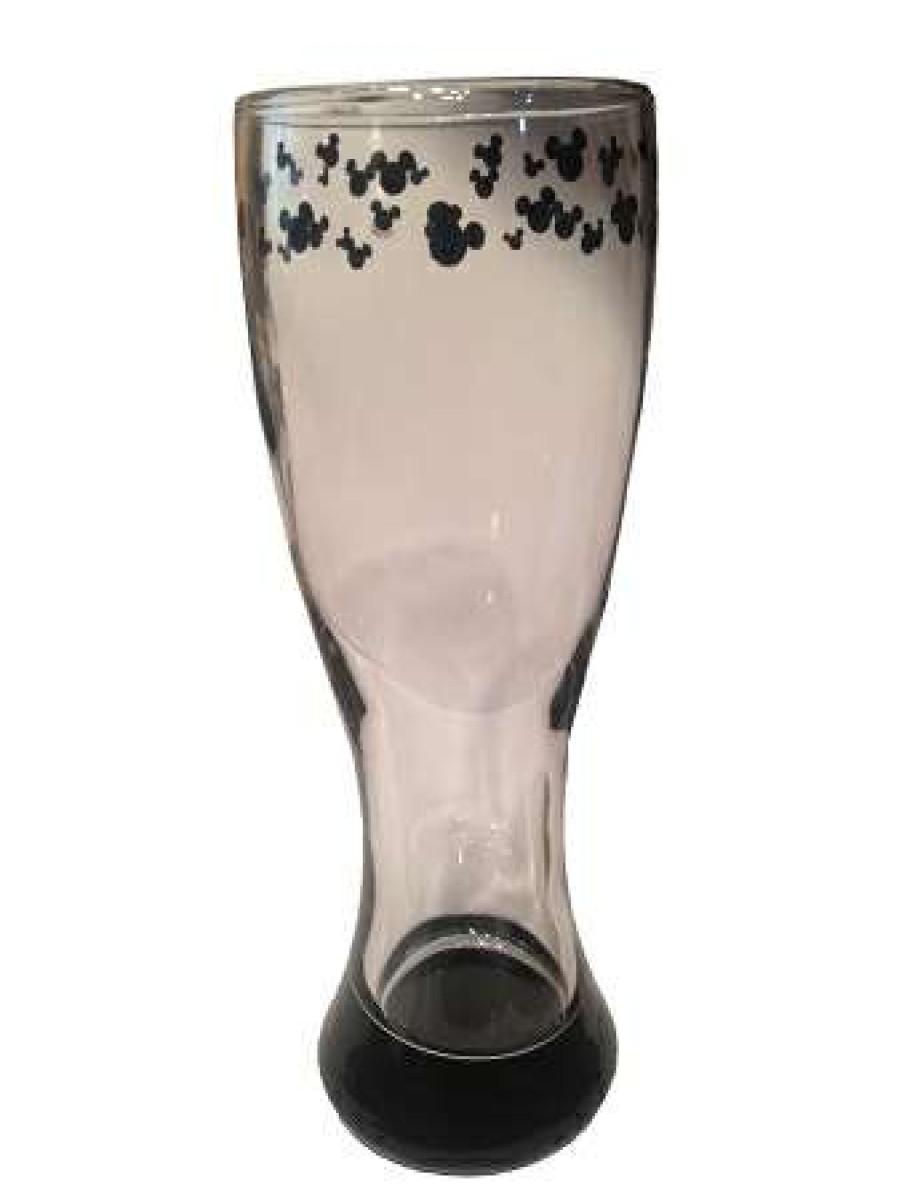 Glassware * | Disney Pilsner Glass Etched Mickey Mouse Icons Black