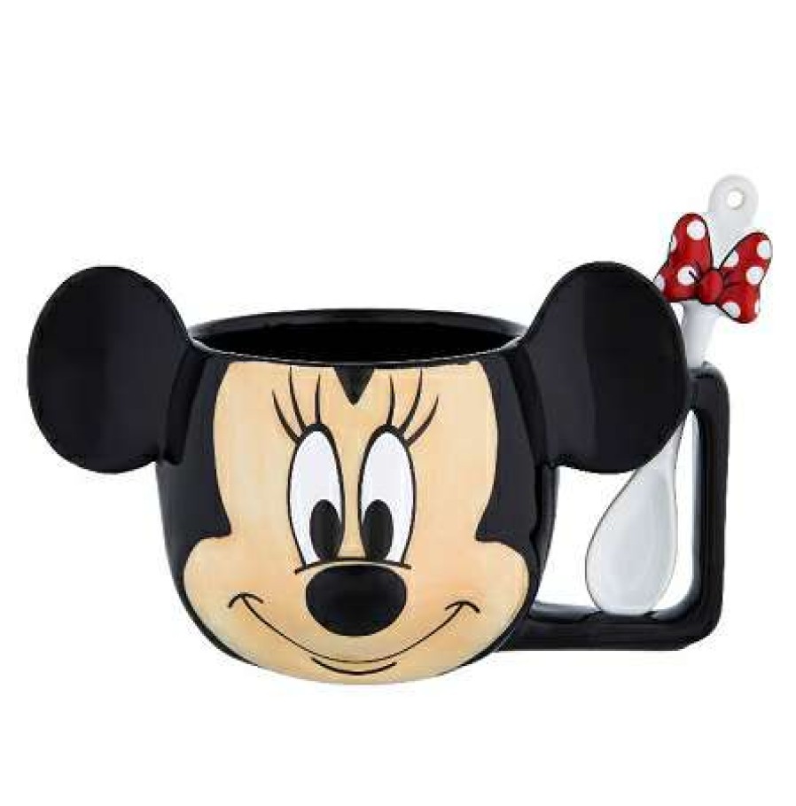 Mugs * | Disney Coffee Mug And Spoon Minnie Mouse