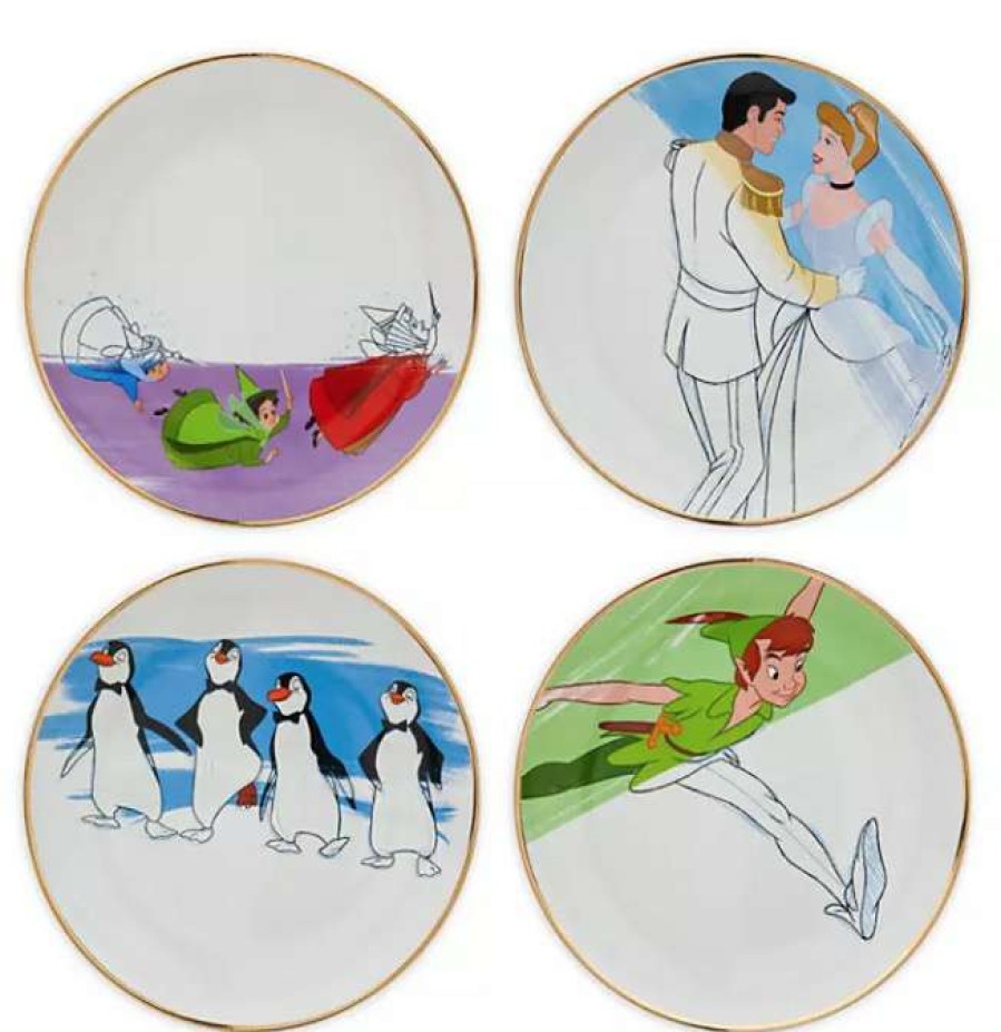 Glassware * | Disney Plate Set Ink & Paint Ceramic 50'S 60'S