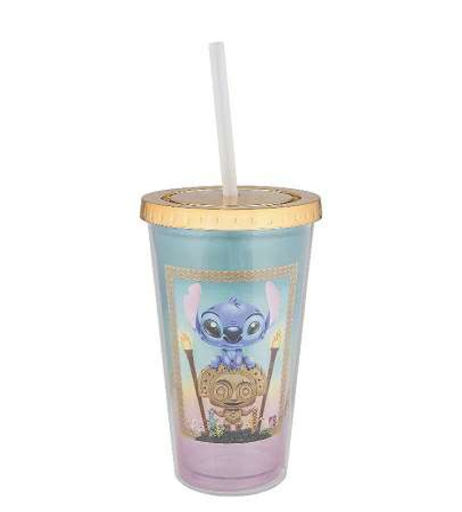 Plasticware * | Disney Tumbler With Straw Maui Mischief Stitch And Tiki