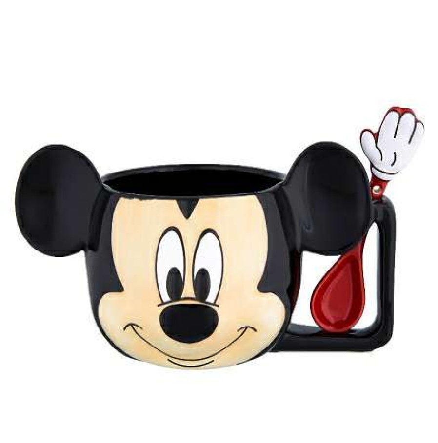 Mugs * | Disney Coffee Mug And Spoon Mickey Mouse