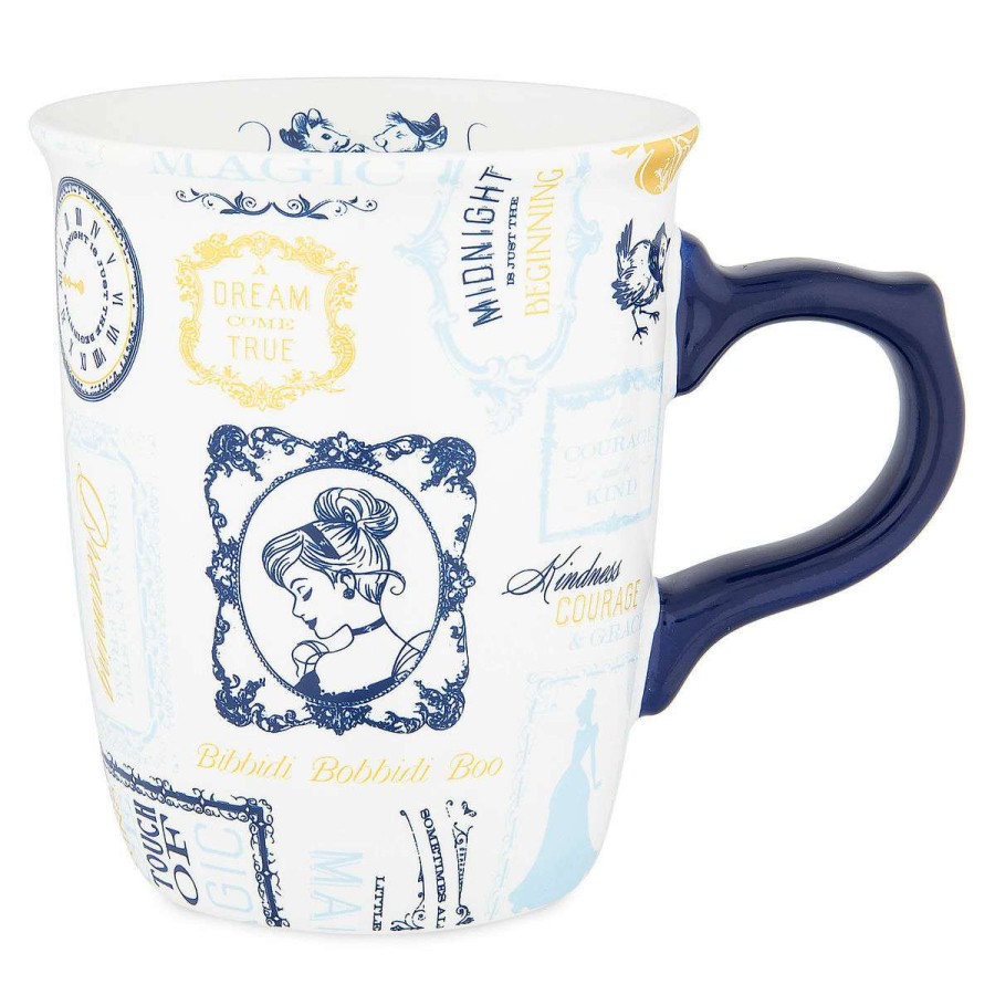 Mugs * | Disney Coffee Mug Cinderella Text Pattern