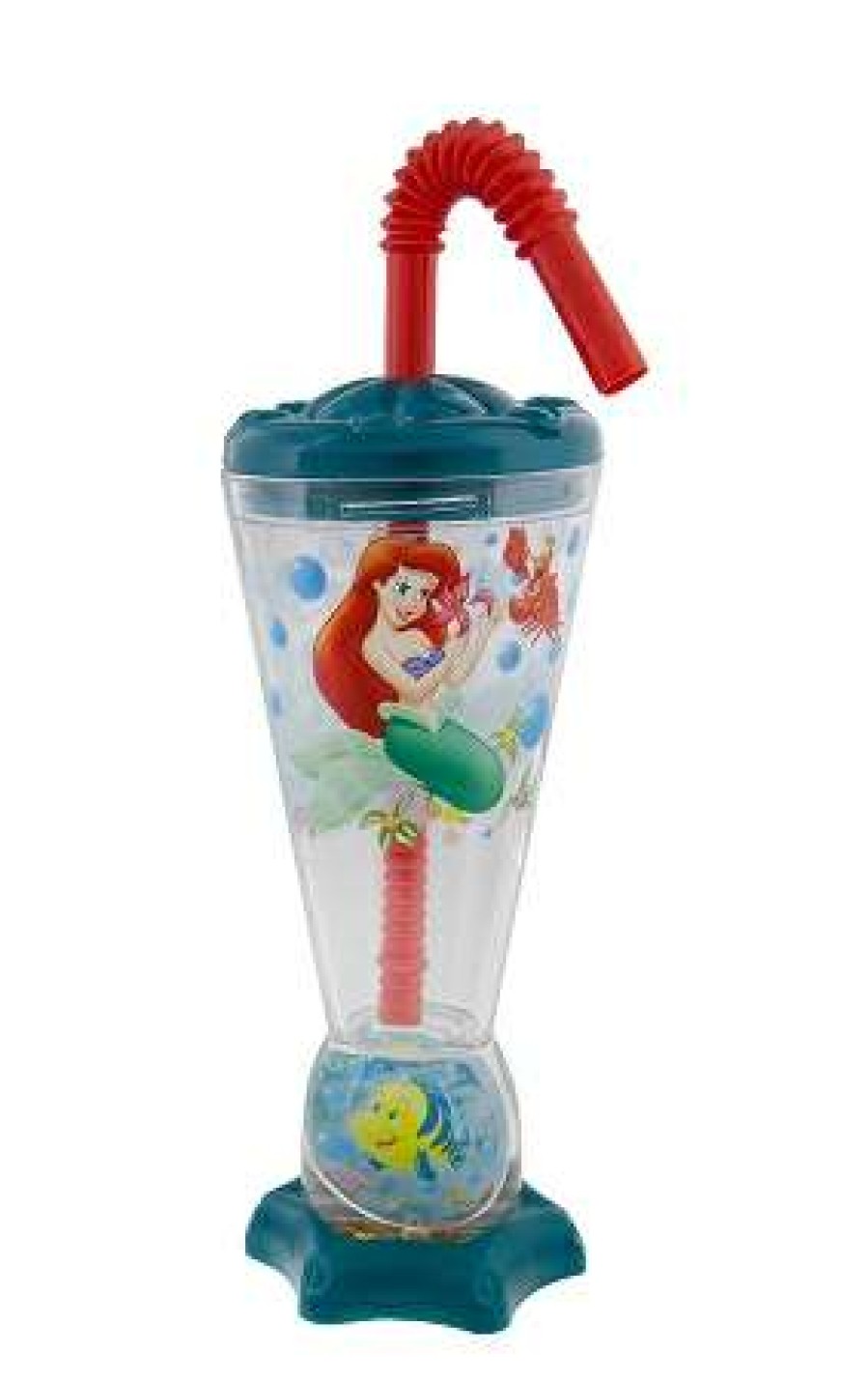 Plasticware * | Disney Tumbler With Straw Ariel And Flounder Dome