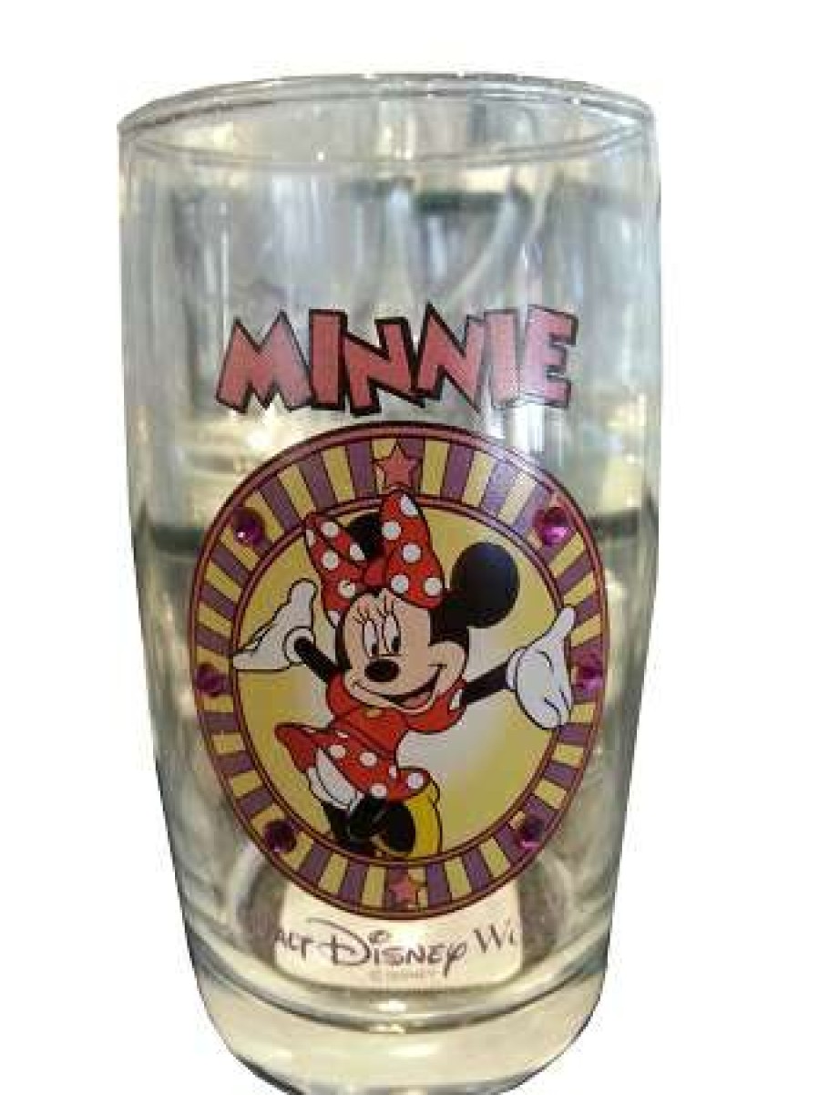 Glassware * | Disney Arribas Juice Glass Minnie Mouse Jeweled