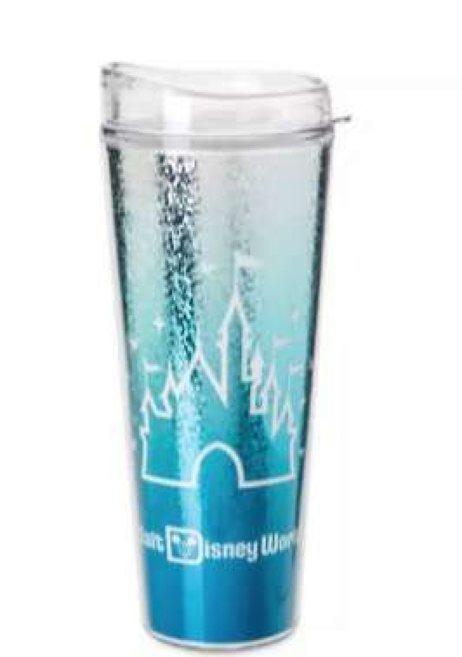 Plasticware * | Disney Travel Tumbler Fantasyland Castle Arendelle Aqua