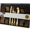 Accessories * | Disney Flatware Set Mickey Mouse Icon 24 Pc Gold