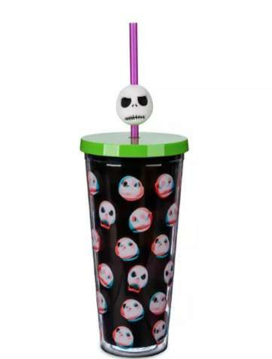 Plasticware * | Disney Tumbler With Straw Jack Skellington Faces