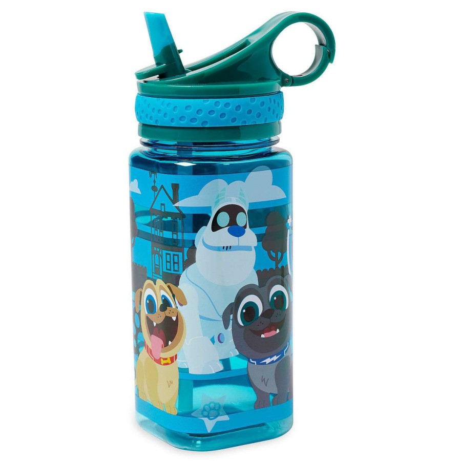 Plasticware * | Disney Water Bottle Puppy Dog Pals With Built-In Straw