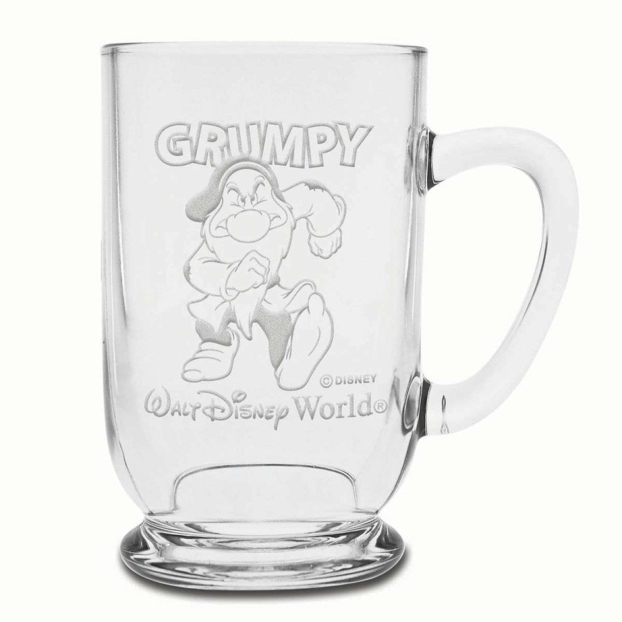 Mugs * | Disney Arribas Glass Mug Grumpy Personalizable 16Oz