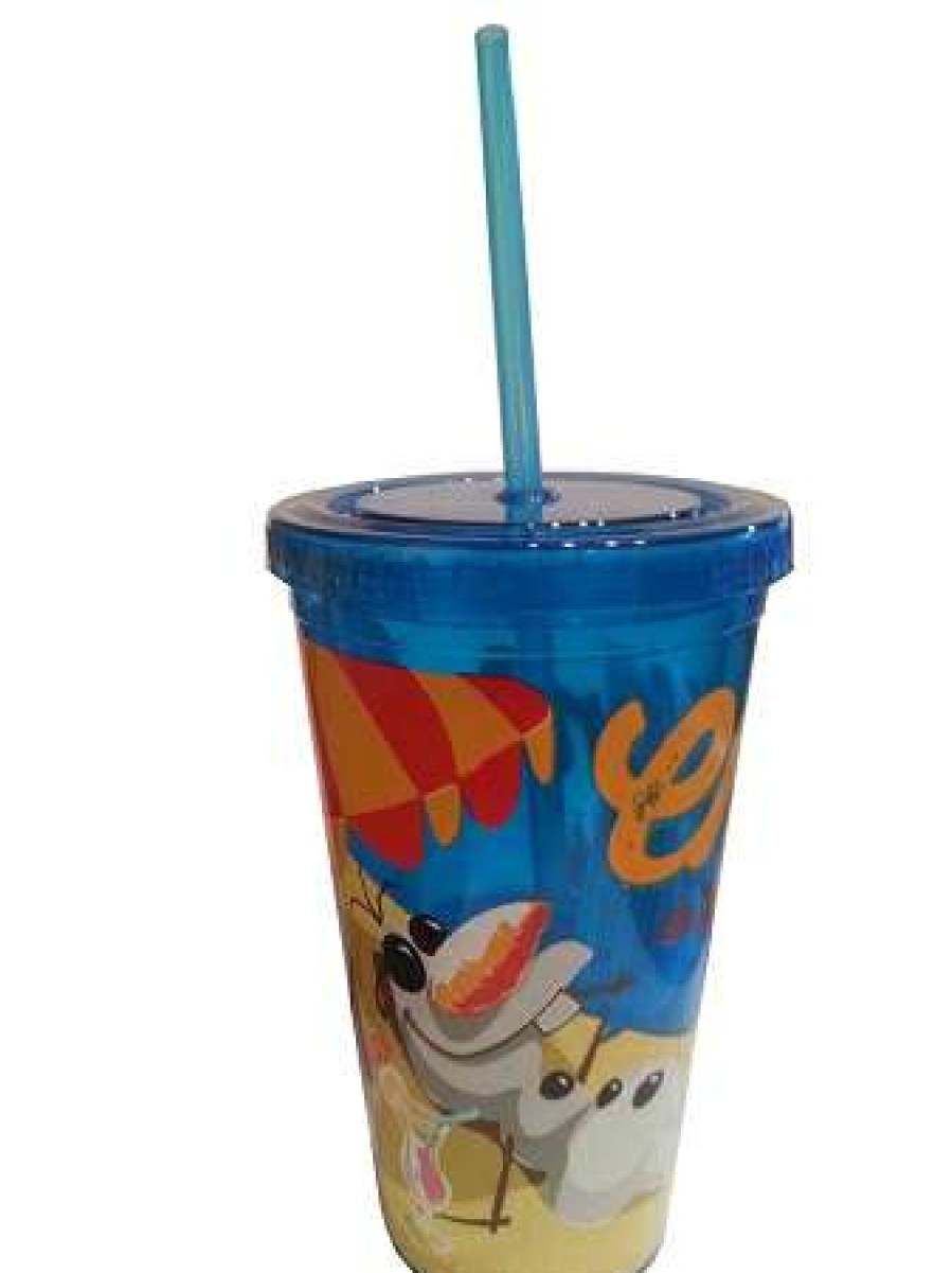 Plasticware * | Disney Tumbler With Straw Frozen Olaf