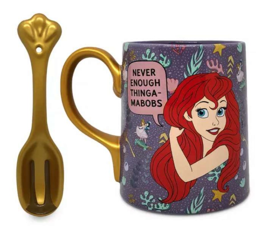 Mugs * | Disney Coffee Mug And Spoon Set Ariel Thingamabob