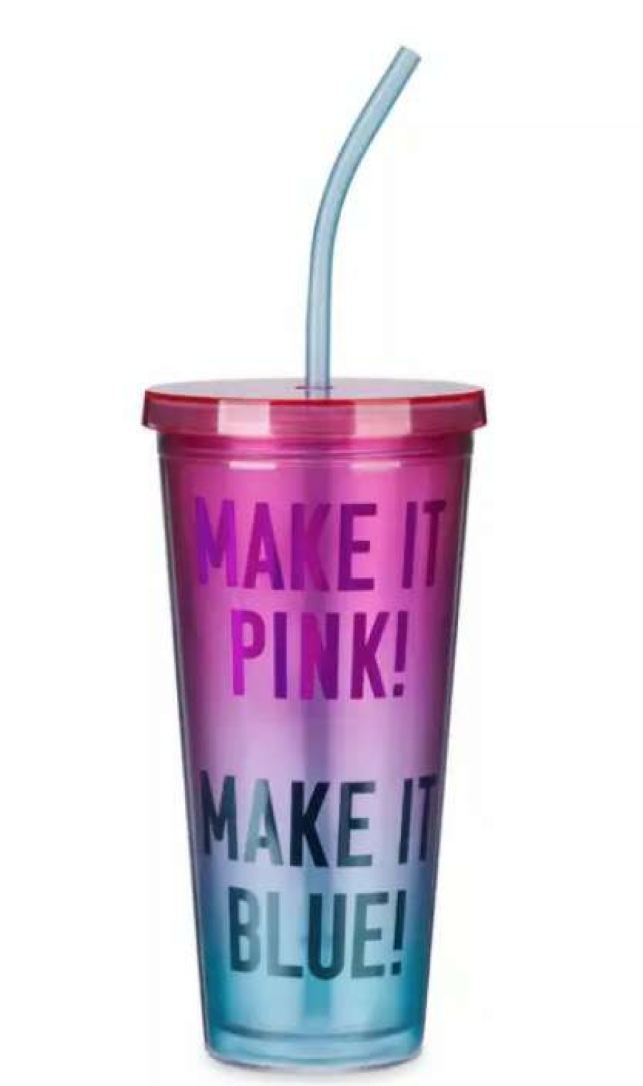 Plasticware * | Disney Tumbler With Straw Make It Pink, Make It Blue