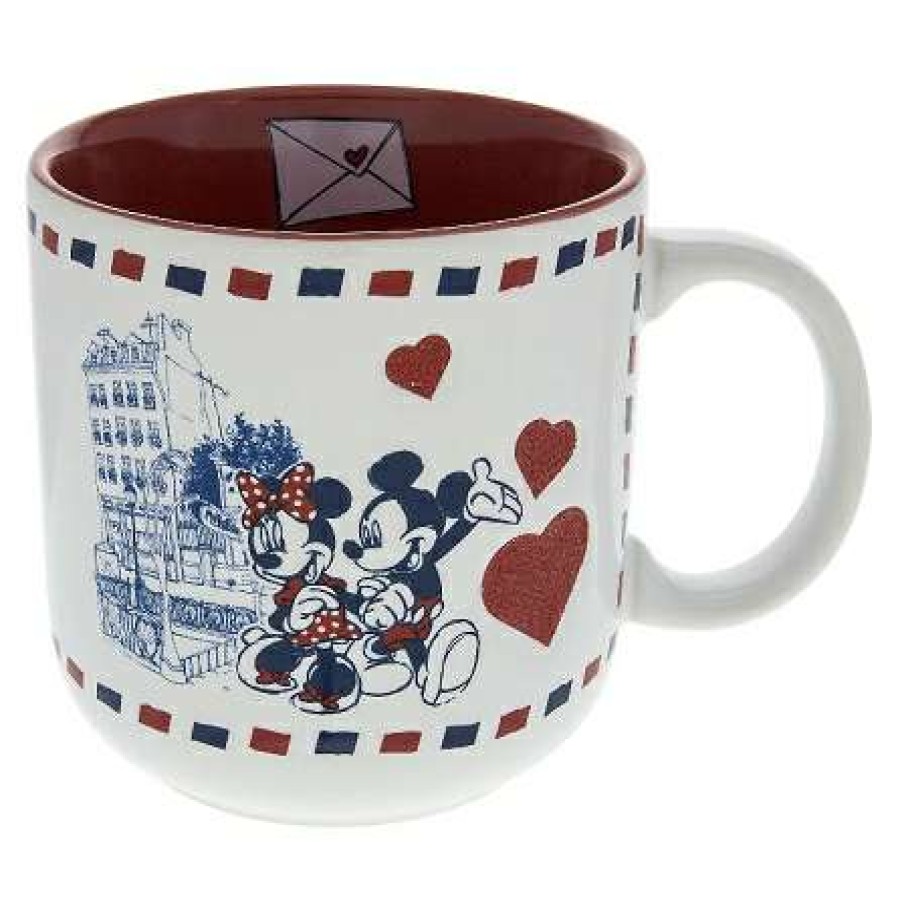 Mugs * | Disney Coffee Mug World Showcase Paris Mickey And Minnie Hearts