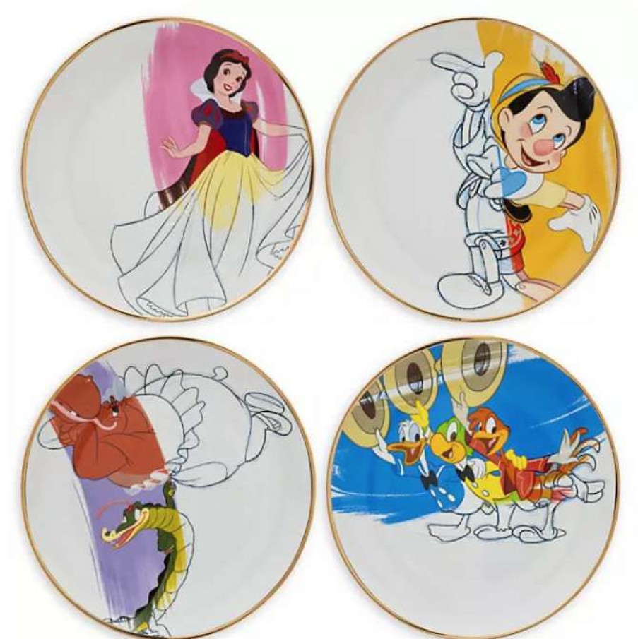 Glassware * | Disney Plate Set Ink & Paint Ceramic 30'S 40'S