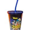 Plasticware * | Disney Tumbler With Straw 2015 Mickey Mouse Walt Disney World