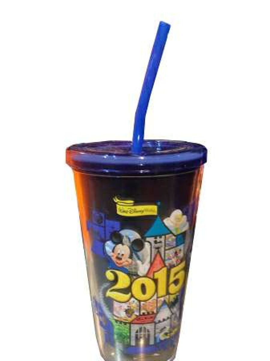 Plasticware * | Disney Tumbler With Straw 2015 Mickey Mouse Walt Disney World