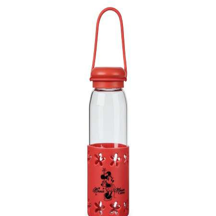 Glassware * | Disney Water Bottle Minnie Mouse Glass With Grip