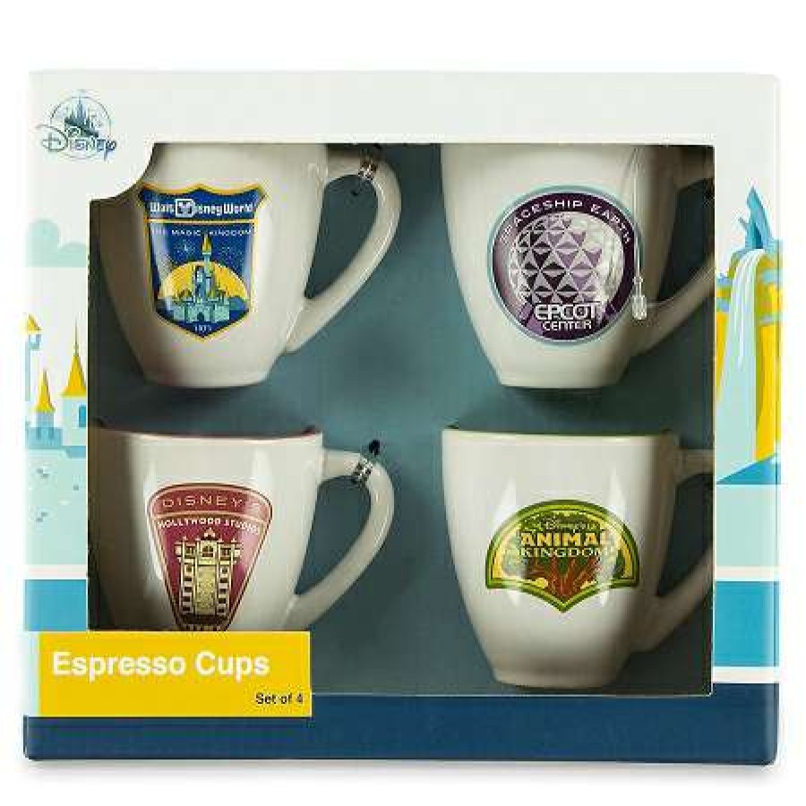 Glassware * | Disney Espresso Cups Set Walt Disney World Four Parks Set Of 4