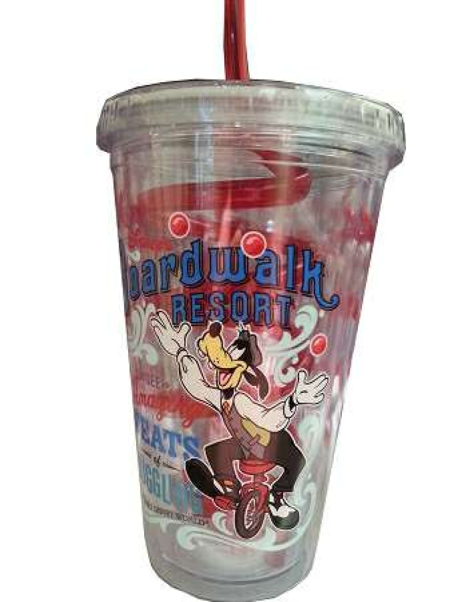 Plasticware * | Disney Tumbler With Straw Boardwalk Resort Goofy