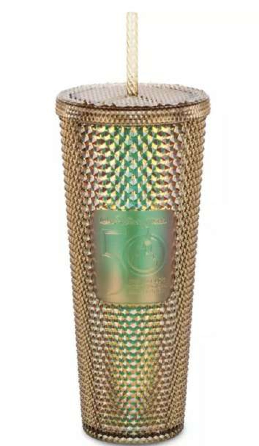 Plasticware * | Disney Starbucks Tumbler 50Th Anniversary Geometric Gold