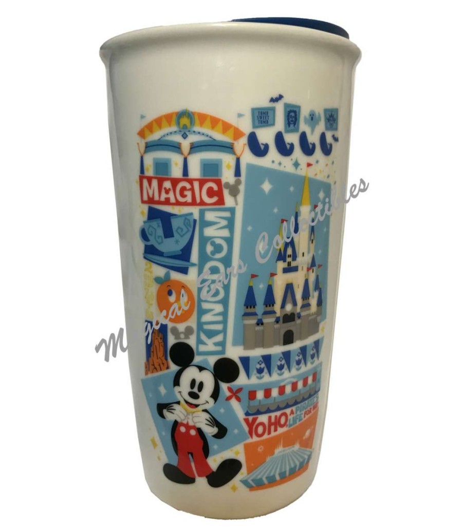 Mugs * | Disney Travel Tumbler Starbucks Magic Kingdom Park Icons