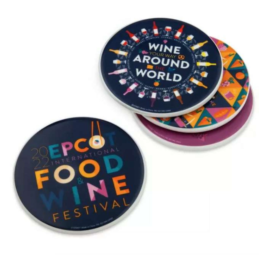 Accessories * | Disney Coaster Set 2022 Food And Wine Festival Set Of 4