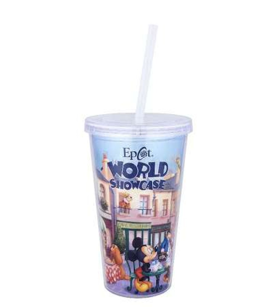 Plasticware * | Disney Tumbler With Straw Epcot World Showcase Paris Marie