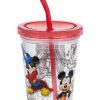 Plasticware * | Disney Tumbler With Straw Mickey Mouse Sketches