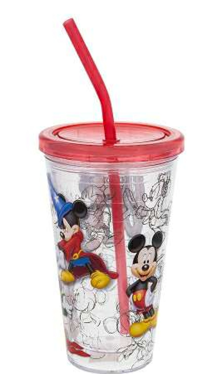 Plasticware * | Disney Tumbler With Straw Mickey Mouse Sketches