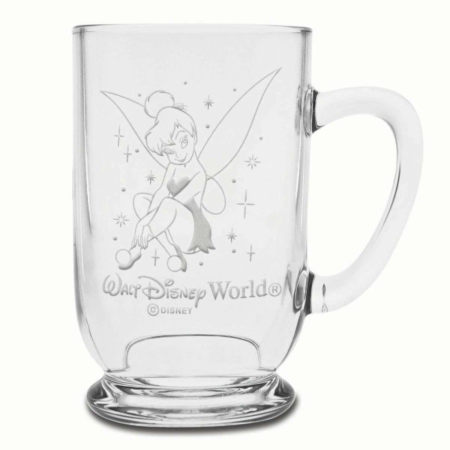 Mugs * | Disney Arribas Glass Mug Tinker Bell Personalizable 16Oz