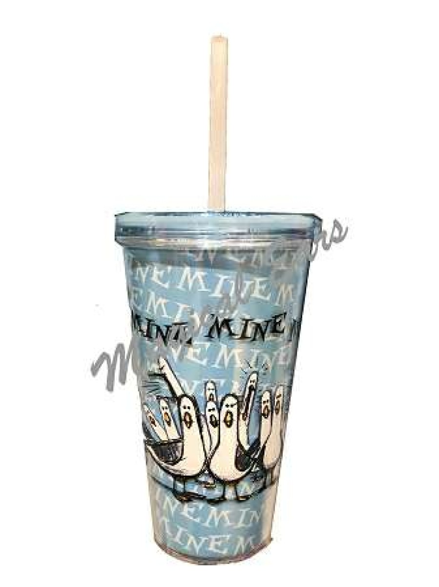 Plasticware * | Disney Tumbler With Straw Finding Nemo Seagulls Mine Mine Mine