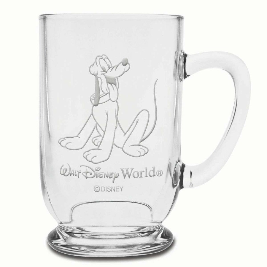 Mugs * | Disney Arribas Glass Mug Pluto Personalizable 16Oz