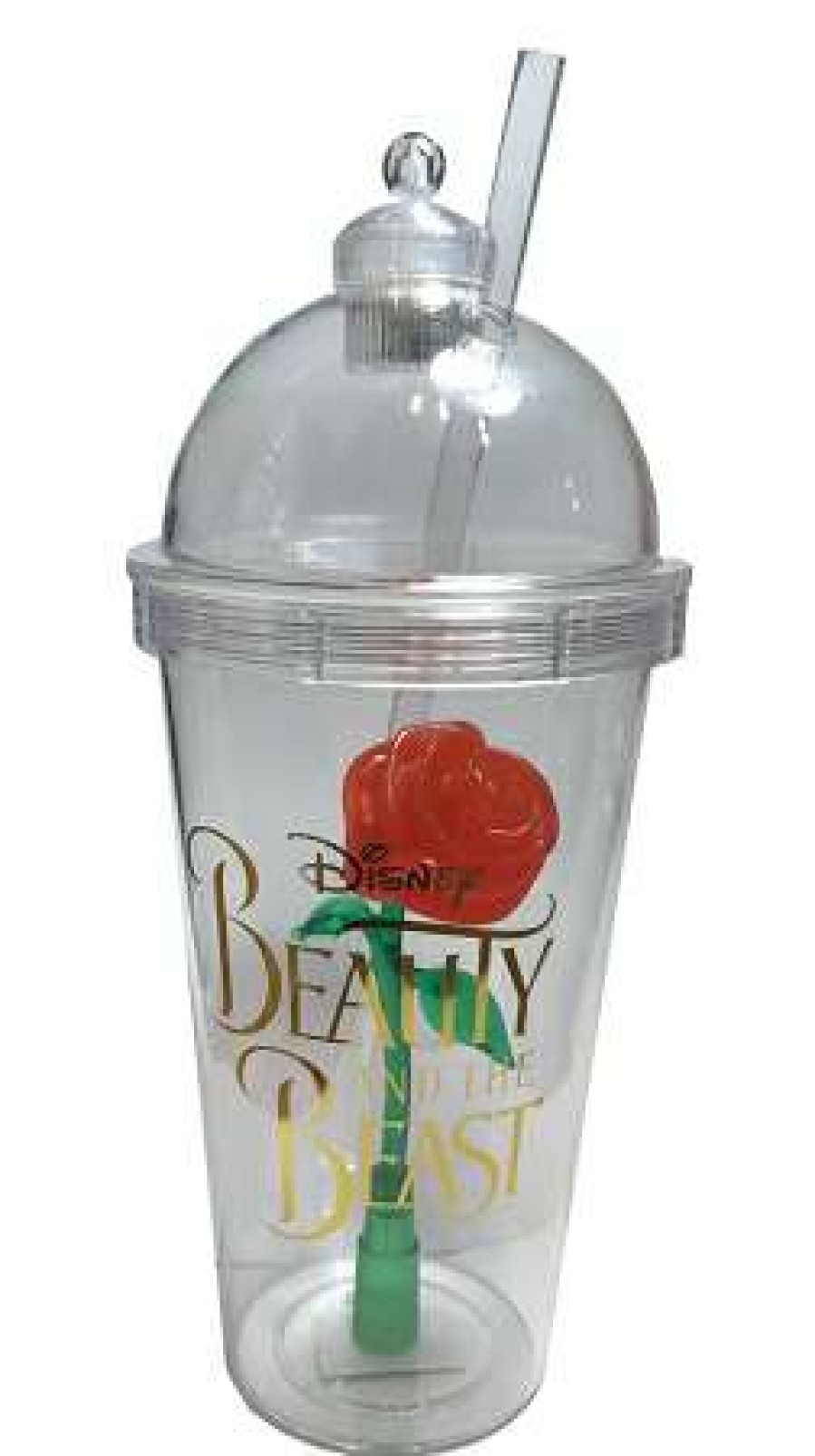 Plasticware * | Disney Tumbler With Straw Beauty And The Beast Enchanted Rose