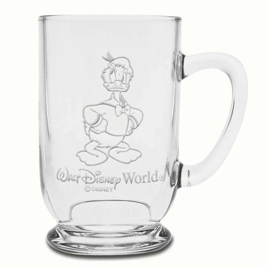 Mugs * | Disney Arribas Glass Mug Donald Duck Personalizable 16Oz