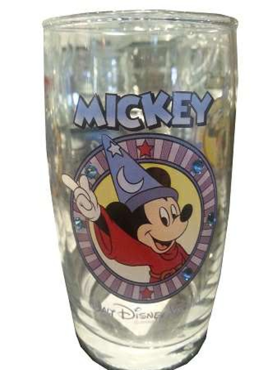 Glassware * | Disney Arribas Juice Glass Sorcerer Mickey Mouse Jeweled