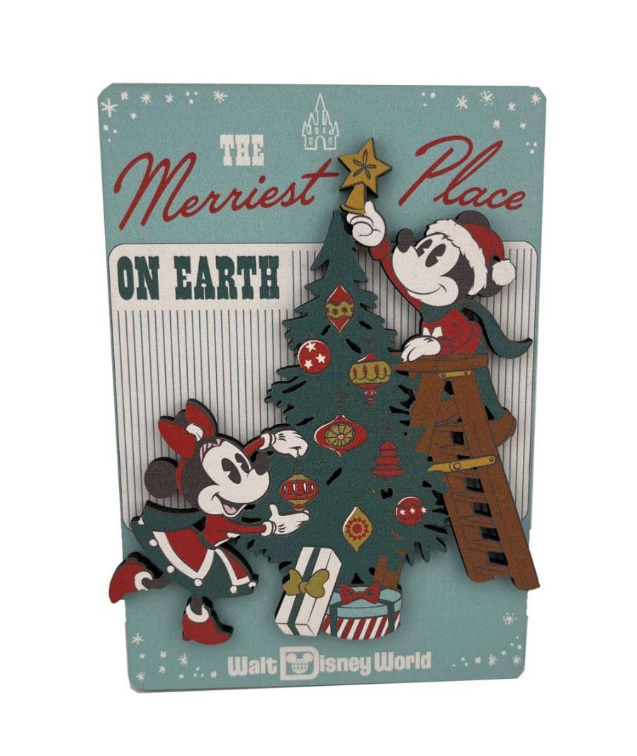 Magnets * | Disney Magnet Holiday Santa Mickey And Minnie With Tree