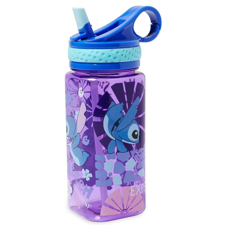 Plasticware * | Disney Water Bottle Stitch With Built-In Straw