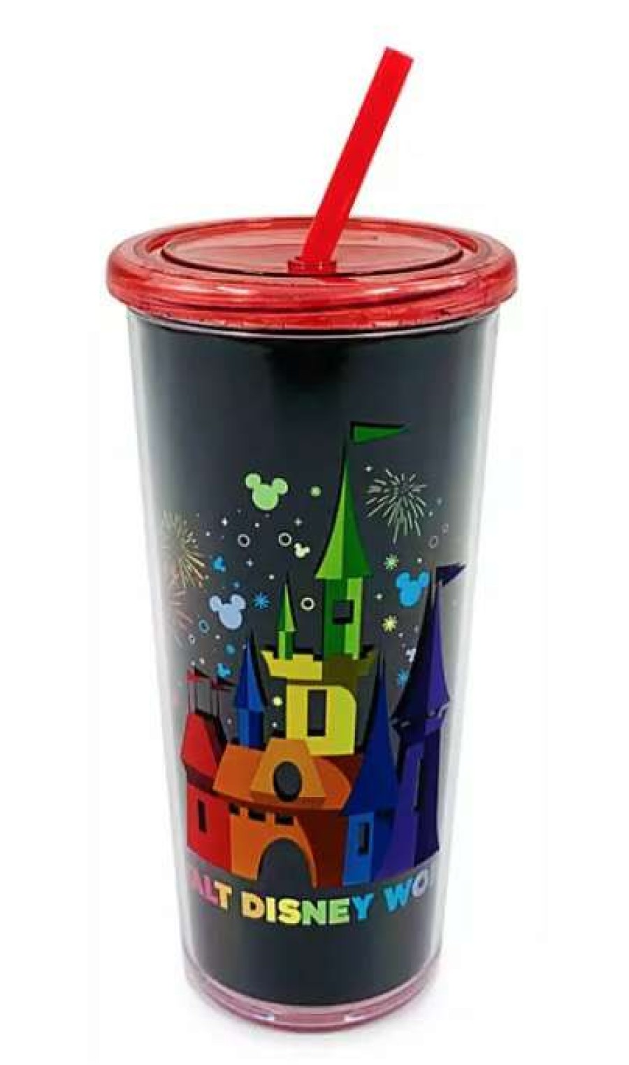 Plasticware * | Disney Tumbler With Straw Rainbow Castle Walt Disney World