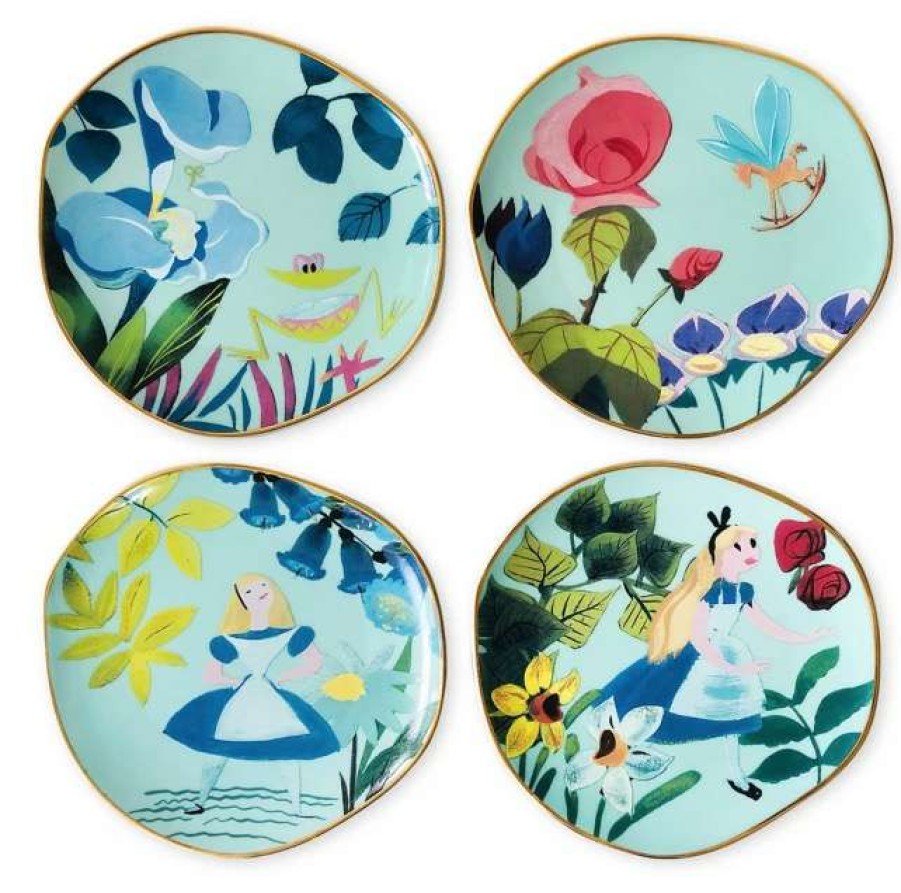 Glassware * | Disney Plate Set Mary Blair Alice In Wonderland