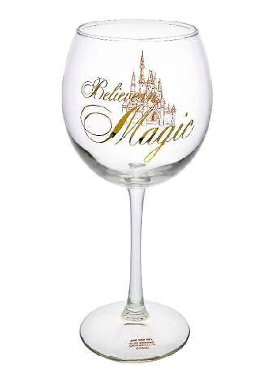 Glassware * | Disney Goblet Wine Glass Believe In Magic Castle