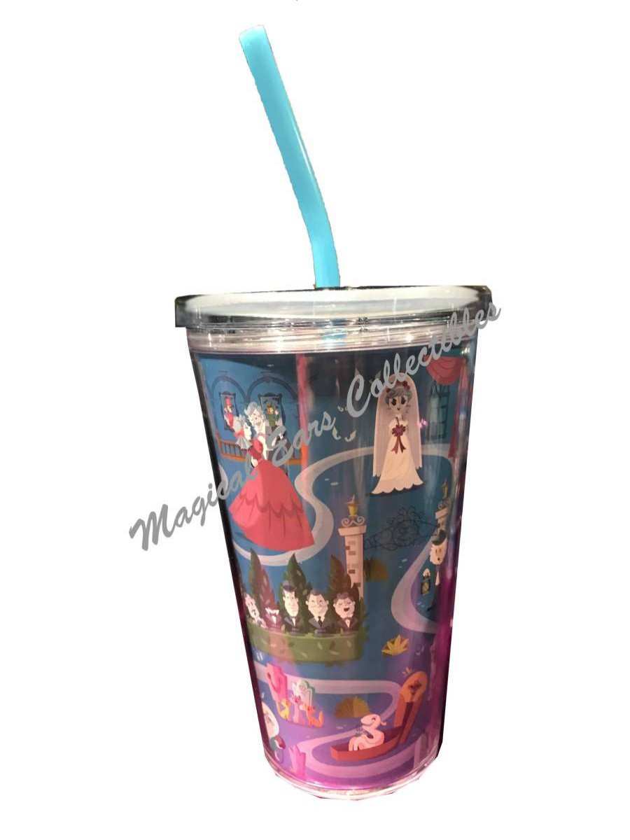 Plasticware * | Disney Tumbler With Straw The Haunted Mansion Icons