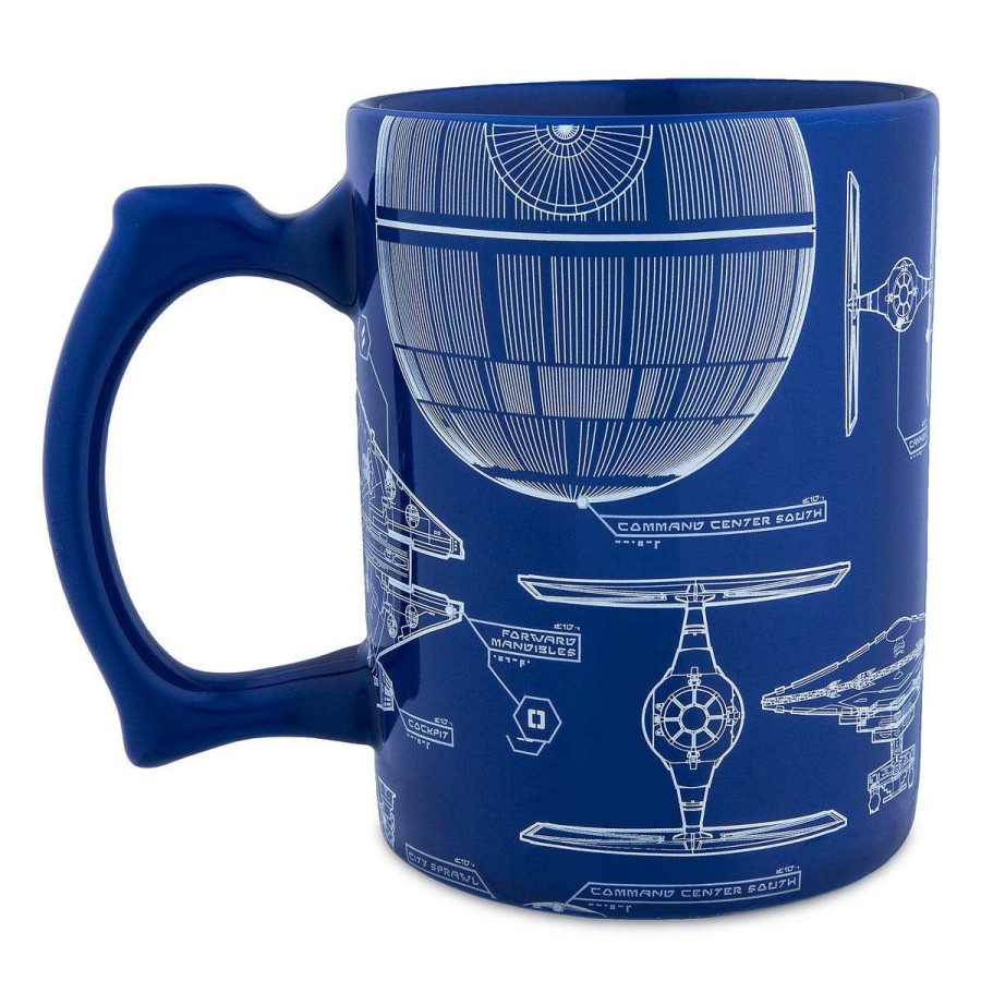 Mugs * | Disney Coffee Mug Star Wars Lightsaber Blueprint