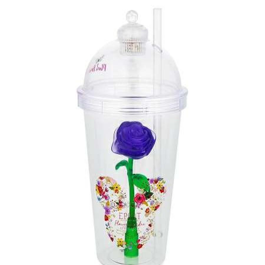 Plasticware * | Disney Tumbler With Straw 2018 Epcot Flower And Garden Purple Rose