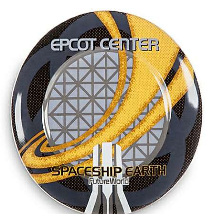 Glassware * | Disney Dessert Plate Attraction Poster Spaceship Earth