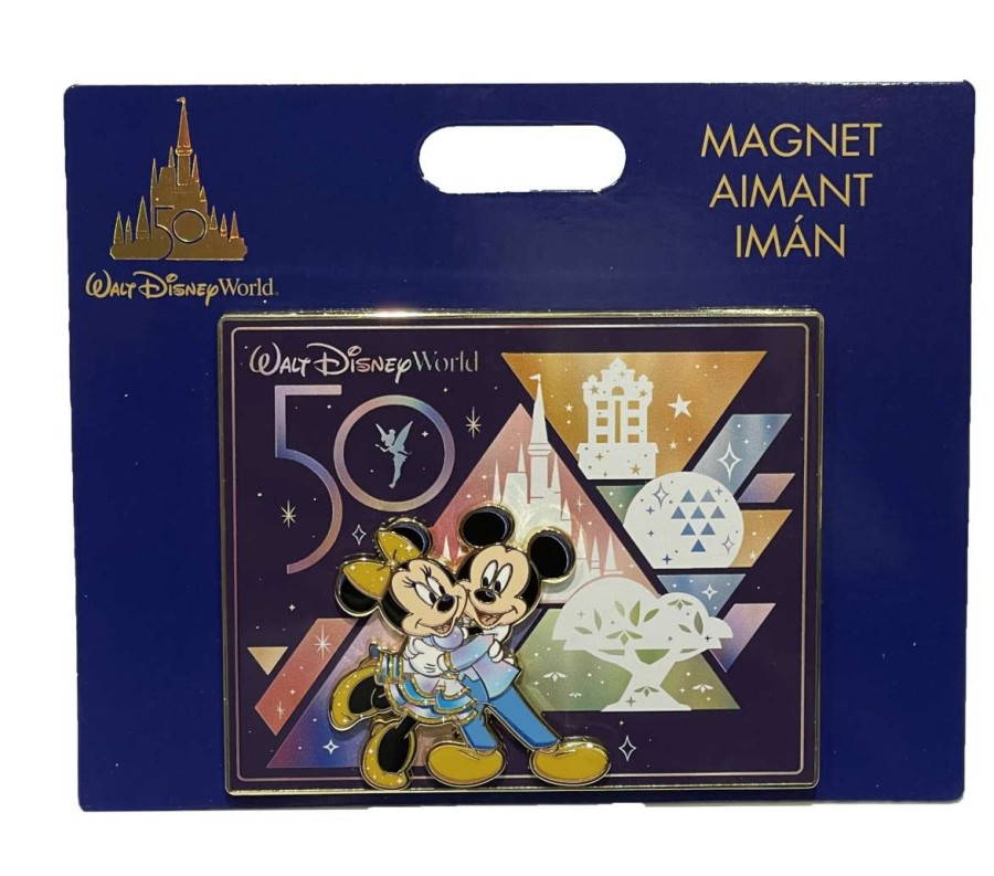 Magnets * | Disney Magnet 50Th Anniversary Mickey & Minnie 4 Parks