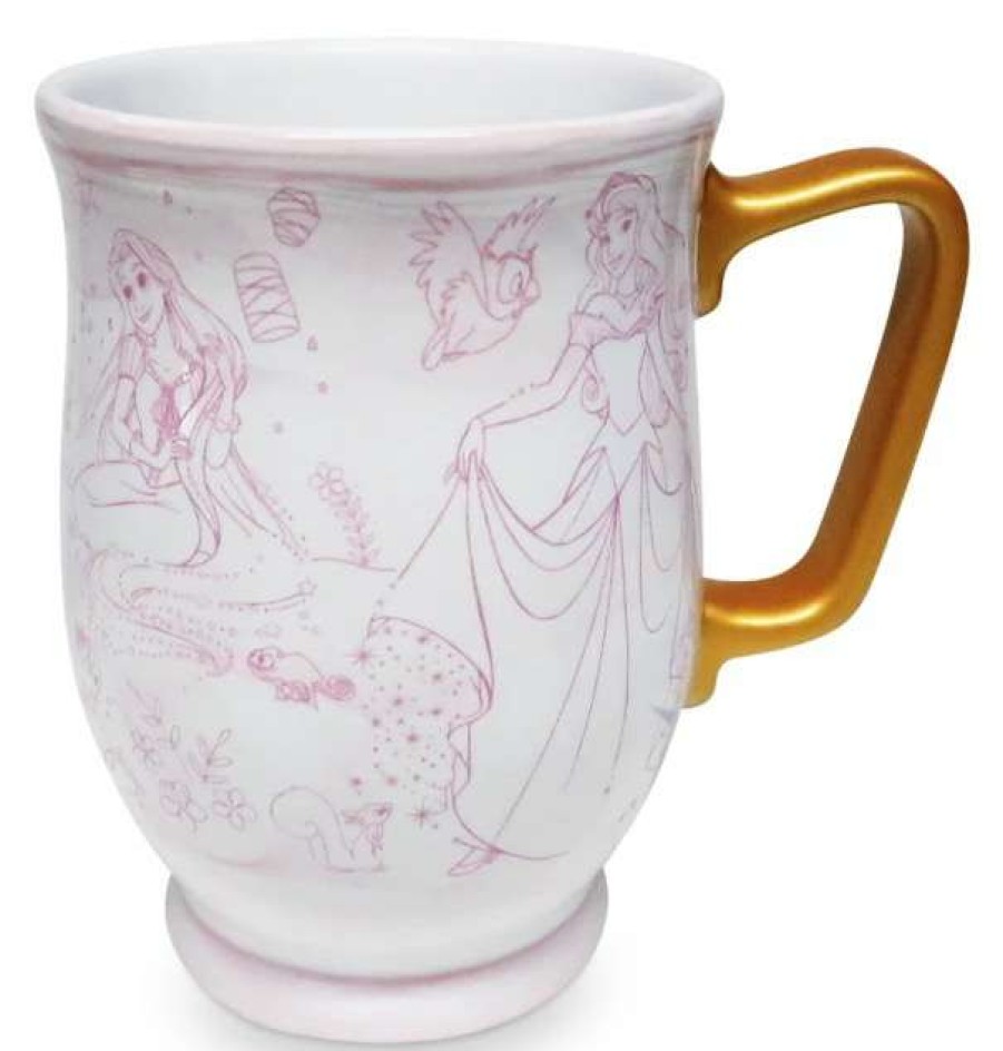 Mugs * | Disney Coffee Mug Disney Princess Sketch