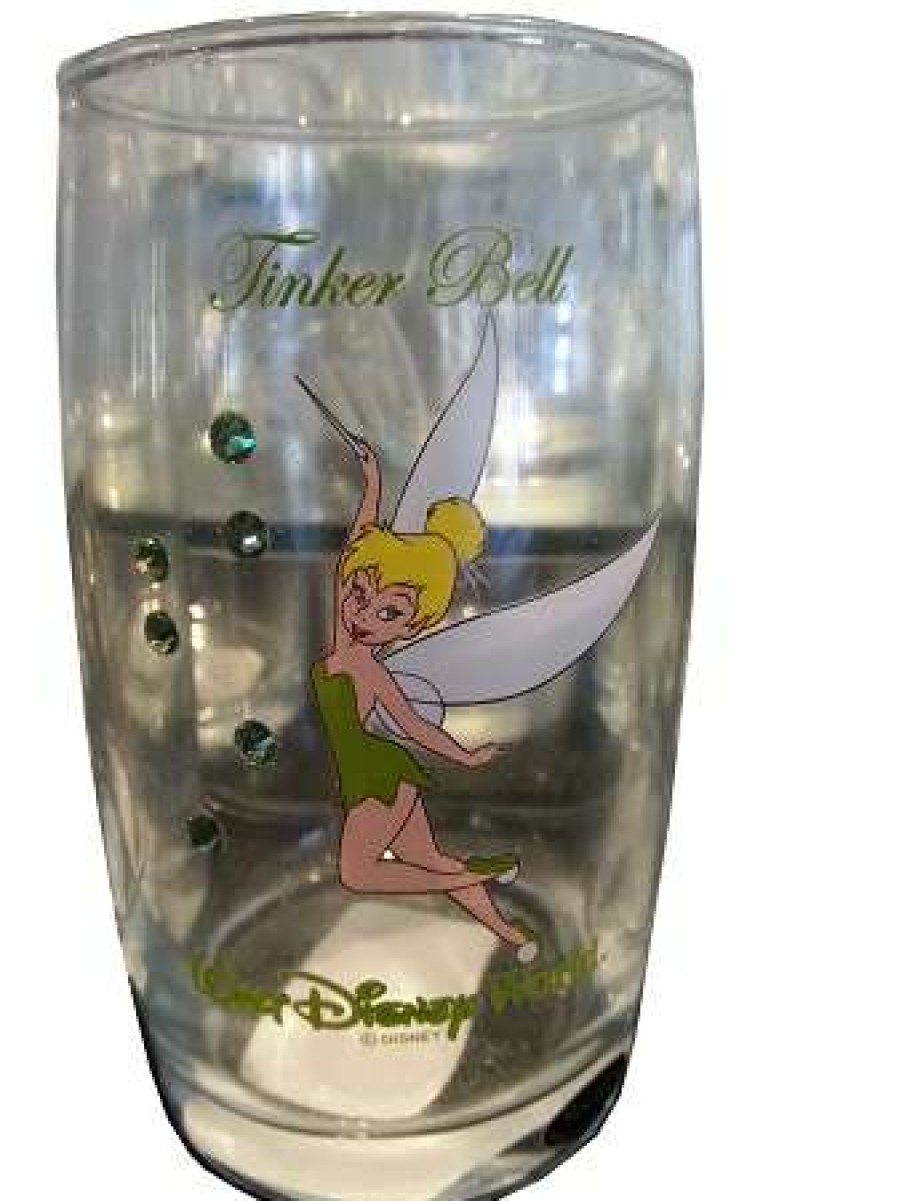 Glassware * | Disney Arribas Juice Glass Tinker Bell Jeweled