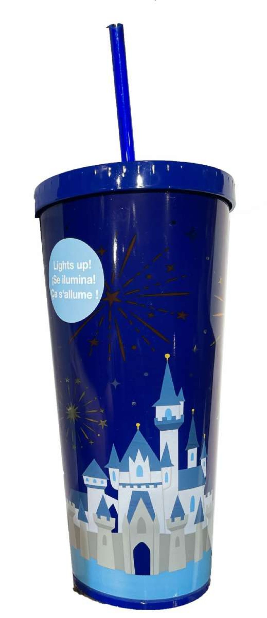 Plasticware * | Disney Tumbler With Straw Cinderella Castle Light Up