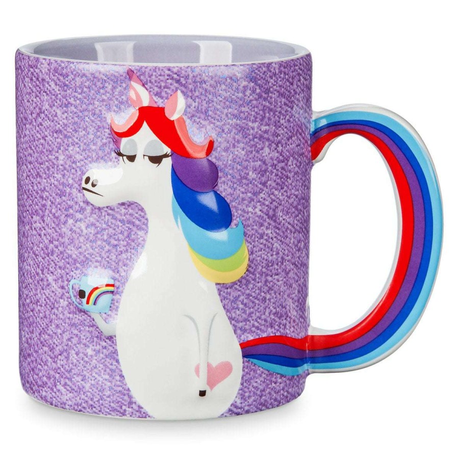 Mugs * | Disney Coffee Mug Rainbow Unicorn Inside Out